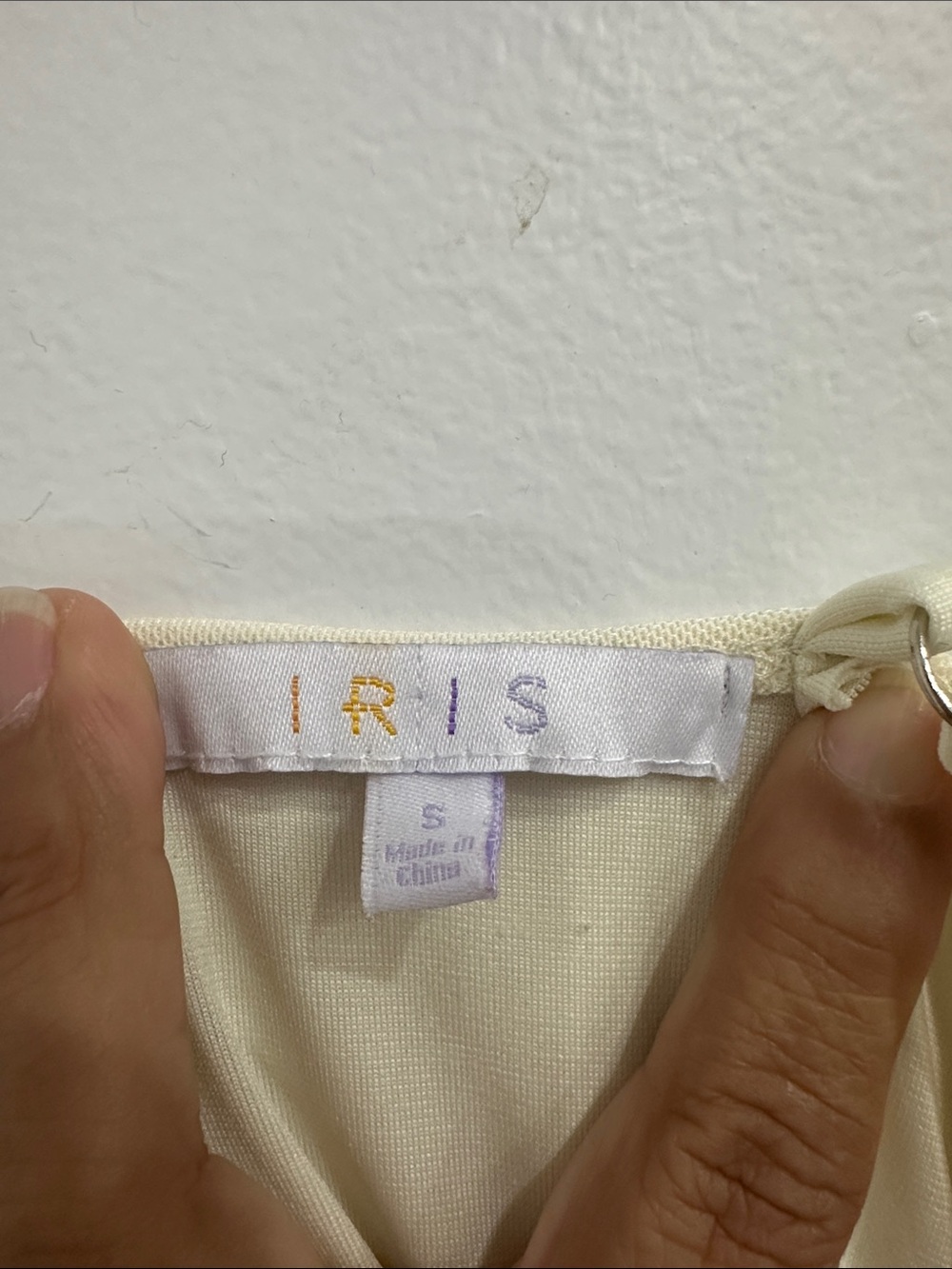 Iris Cream Pearl Ruched Mesh Mini Dress - Size Small - Picture 2 of 6